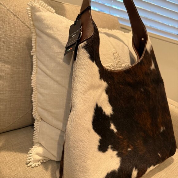 Cavalcanti Cow Hide & Leather Hobo Bag Viral - Picture 3 of 8